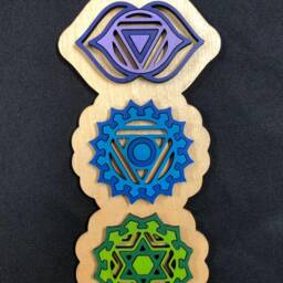 Chakra Wall Art, Wooden Hanging, Decoration, Decor, Kundalini Yoga - thumbnail 3
