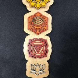 Chakra Wall Art, Wooden Hanging, Decoration, Decor, Kundalini Yoga - thumbnail 4