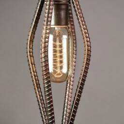 Pendant Light Hand Bent Rebar, Choice Of Metal Finish - thumbnail 2