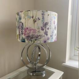 Voyage Ilinizas Summer Floral Drum Lampshade, Pink Purple Blue Flowers - thumbnail 3