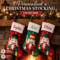 Personalized Christmas Stockings, Custom Name Stocking Decoration, Festive Stockings For Stairs Fireplace, Holiday Season Decor