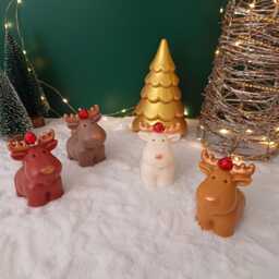 Handmade Christmas Reindeer Candle Soy Beeswax Blend Home Decor - thumbnail 2