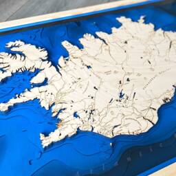 Iceland 3D Wooden Topographic Map - Bathymetry Ocean Art - thumbnail 2