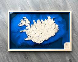 Iceland 3D Wooden Topographic Map - Bathymetry Ocean Art - thumbnail 1
