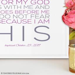I Am His Baptism Girl Personalized Wall Art Gift Which You Print - Daughter Of A King Typography Quote Great As Room Or Home Decor 40286 - thumbnail 2