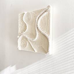 Fiber Art Wall Hanging, Handmade, Natural Cotton Rope - thumbnail 3