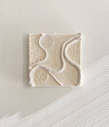 Fiber Art Wall Hanging, Handmade, Natural Cotton Rope