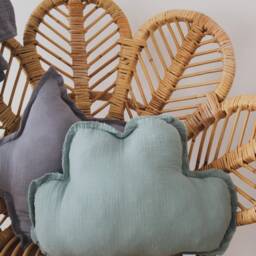 Grey Muslin Star Pillow Hypoallergenic Kids Room Cushion - thumbnail 4