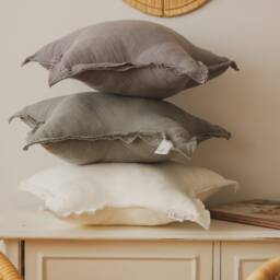 Grey Muslin Star Pillow Hypoallergenic Kids Room Cushion - thumbnail 2