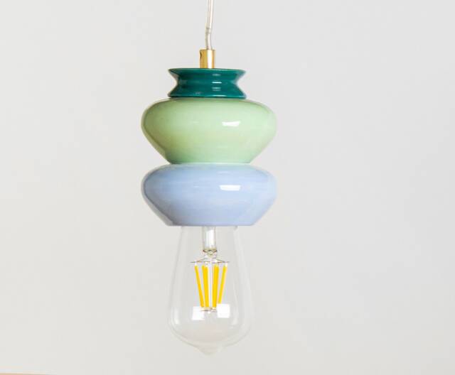 Pendant Ceramic Lamp, Hanging Lampshade, Handmade Design, Contemporary Artwork Creation, Unique Light Fixture Gift - image 1