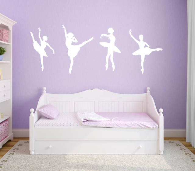 Ballerina Wall Vinyl Decals, Dance Theme Stickers For Girl Bedroom, Baby Gift Personalized Art, Kids Room Nursery Decor, Easy Removable - image 1