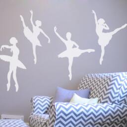 Ballerina Wall Vinyl Decals, Dance Theme Stickers For Girl Bedroom, Baby Gift Personalized Art, Kids Room Nursery Decor, Easy Removable - thumbnail 2