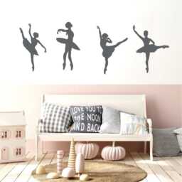 Ballerina Wall Vinyl Decals, Dance Theme Stickers For Girl Bedroom, Baby Gift Personalized Art, Kids Room Nursery Decor, Easy Removable - thumbnail 3