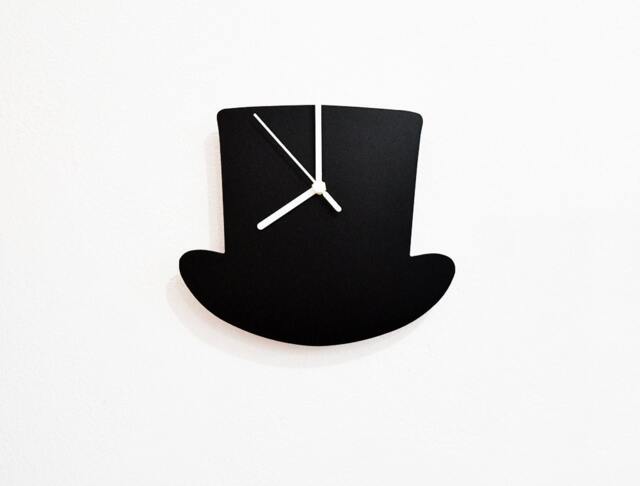Old Fashioned Men Hat Vintage Silhouette - Wall Clock - image 1
