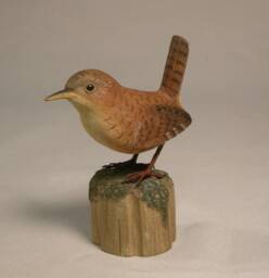 House Wren Hand Carved & Painted Wooden Bird - thumbnail 1