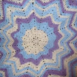 On Sale Crochet Afghan, Star Lapghan, Ripple Blanket, Christmas Gift, Circle Afghan - thumbnail 2