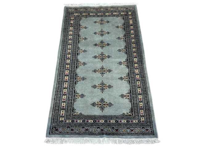2.6x4 Silver Color Bokhara Rug - 0.80x1.20 Small Wool Living Room Hand Knotted Doormat Bathmat - image 1