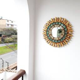 "Peruvian Mirrors ""Aztec Turquoise 40cm" - thumbnail 3
