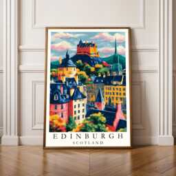 Edinburgh Travel Poster, Henri Matisse Inspired Print, Castle Wall Art, Gift For Coworker, 30Th Birthday Gifts Her - thumbnail 1