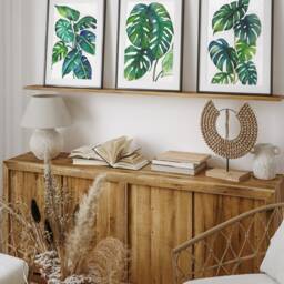 Set Of 3 Botanical Prints, Fern Print, Monstera Wall Art, Leafy Green Leaf, Size Available Up To A1 - thumbnail 3