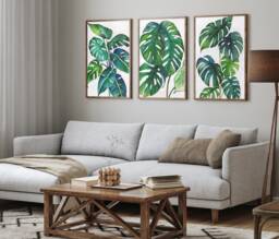 Set Of 3 Botanical Prints, Fern Print, Monstera Wall Art, Leafy Green Leaf, Size Available Up To A1 - thumbnail 1