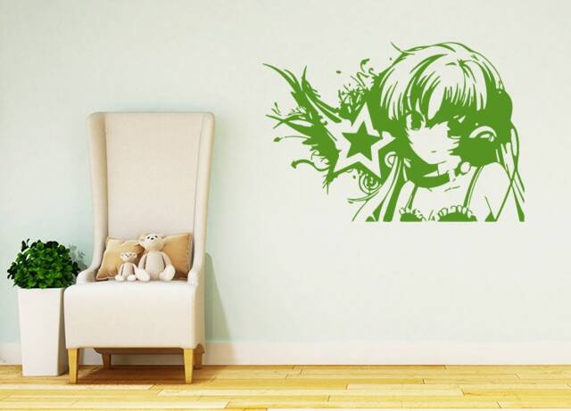 Anime Girl Wall Decal Music Vinyl Stickers Dj Headphones Sticker Studio Decor Window Decals Chu1214 - image 1