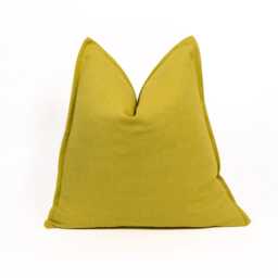 Linen Mustard Cushion Cover Gold Pillow Lumbar - All Sizes - thumbnail 2