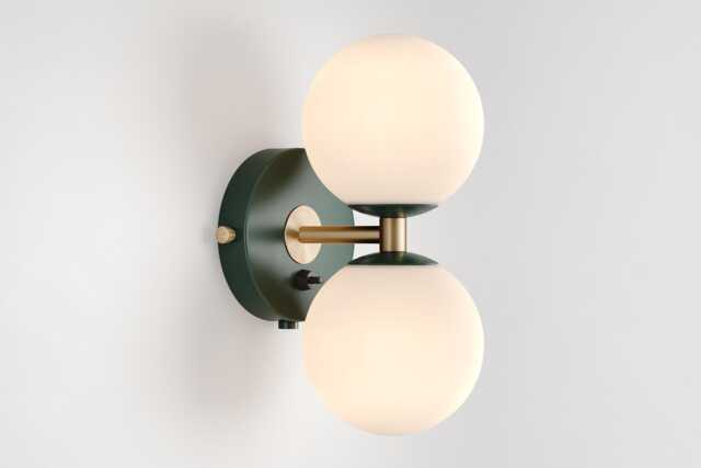 Mia Mid Century Modern Wall Sconce Dark Green Sphere Milk Glass Globe Plafond Vanity Light Bedside Lamp Retro Fixture - image 1