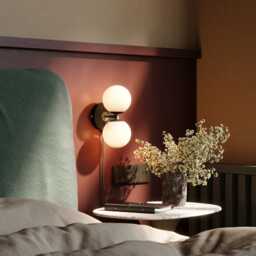 Mia Mid Century Modern Wall Sconce Dark Green Sphere Milk Glass Globe Plafond Vanity Light Bedside Lamp Retro Fixture - thumbnail 3