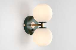 Mia Mid Century Modern Wall Sconce Dark Green Sphere Milk Glass Globe Plafond Vanity Light Bedside Lamp Retro Fixture