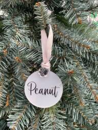 Pet Memorial Christmas Bauble, Pet Tree Decoration, Paw Print Charm Dog Bauble Decoration - thumbnail 1