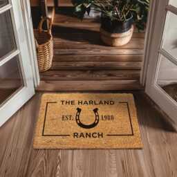 Personalized Horse Stable Doormat - Custom Ranch Welcome Mat Gift For Lovers Western Rustic Barn - thumbnail 3