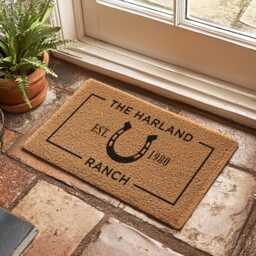 Personalized Horse Stable Doormat - Custom Ranch Welcome Mat Gift For Lovers Western Rustic Barn - thumbnail 2