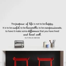 Ralph Waldo Emerson Quote Wall Decal - Purpose Of Life Meaningful Home Decor - thumbnail 1