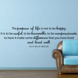 Ralph Waldo Emerson Quote Wall Decal - Purpose Of Life Meaningful Home Decor - thumbnail 2