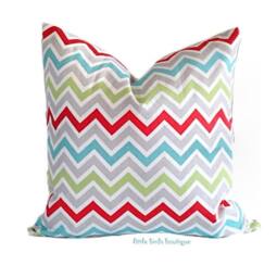 Sale Decorative Pillow Cover - One 16 X16 -Zig Zag Chevron Harmony Twill - thumbnail 1
