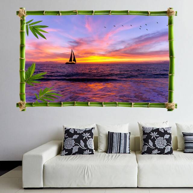 Sailboat Sunset Sailing Wall Decal Sticker Mural Poster Print Art Home Office Decor Hd3 - image 1