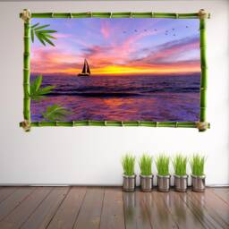 Sailboat Sunset Sailing Wall Decal Sticker Mural Poster Print Art Home Office Decor Hd3 - thumbnail 2