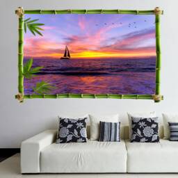 Sailboat Sunset Sailing Wall Decal Sticker Mural Poster Print Art Home Office Decor Hd3 - thumbnail 1