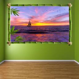 Sailboat Sunset Sailing Wall Decal Sticker Mural Poster Print Art Home Office Decor Hd3 - thumbnail 3