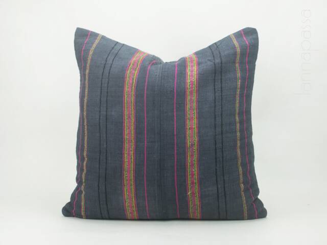 Vintage Hmong Pillow Cover 20x20, Handwoven Tribal Embroidered Cushion - image 1