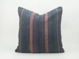 Vintage Hmong Pillow Cover 20x20, Handwoven Tribal Embroidered Cushion - thumbnail 1