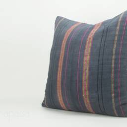 Vintage Hmong Pillow Cover 20x20, Handwoven Tribal Embroidered Cushion - thumbnail 2