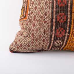 Vintage Turkish Kilim Pillow Cover Handwoven Wool Throw - 16x16 - thumbnail 2