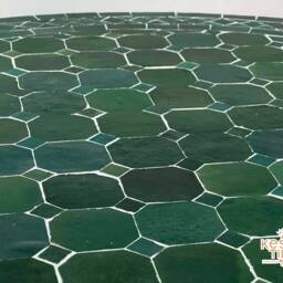Handmade Moroccan Mosaic Green Table, Outdoor Patio Furniture - thumbnail 3