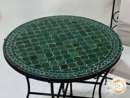 Handmade Moroccan Mosaic Green Table, Outdoor Patio Furniture - thumbnail 1