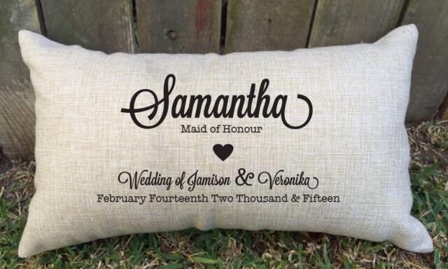 Custom Bridesmaid Pillow, Bridal Party Gift, Handmade Cotton Pillowcase - image 1