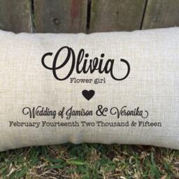 Custom Bridesmaid Pillow, Bridal Party Gift, Handmade Cotton Pillowcase - thumbnail 3