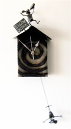 "Pendulum Clock With Drunk Mouse Saying ""It's Wine O'clock" - thumbnail 1