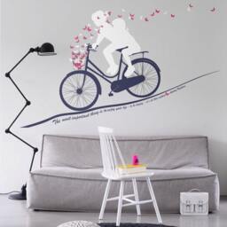 Kids Wall Decal- Bike & Butterfly Wall Sticker-Vinyl Wall Art - Decal S004 - thumbnail 2